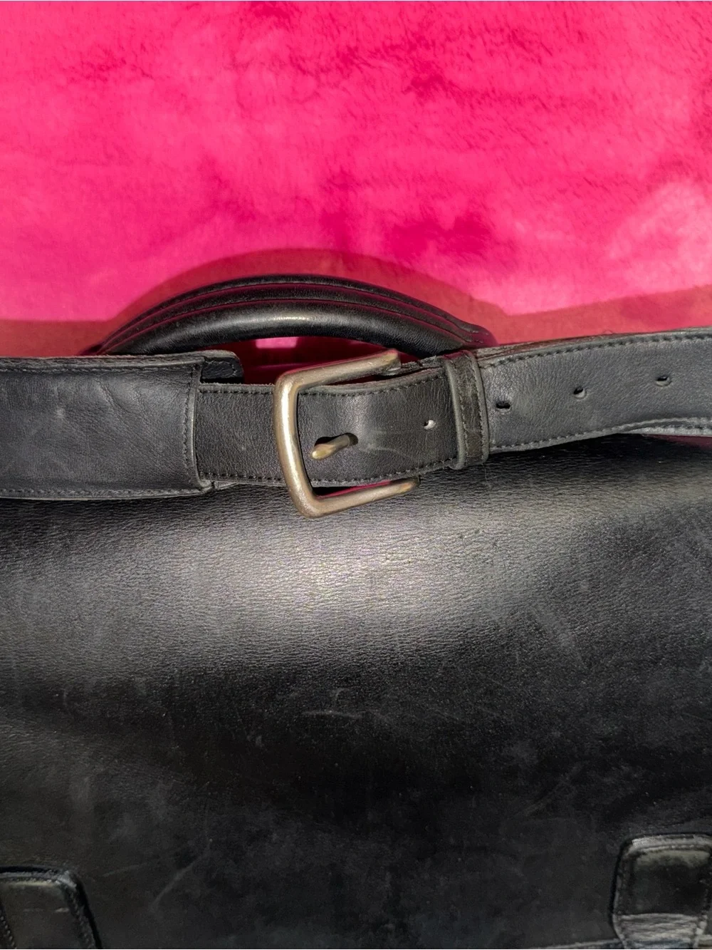 Coach Black Leather Messenger Bag - Men